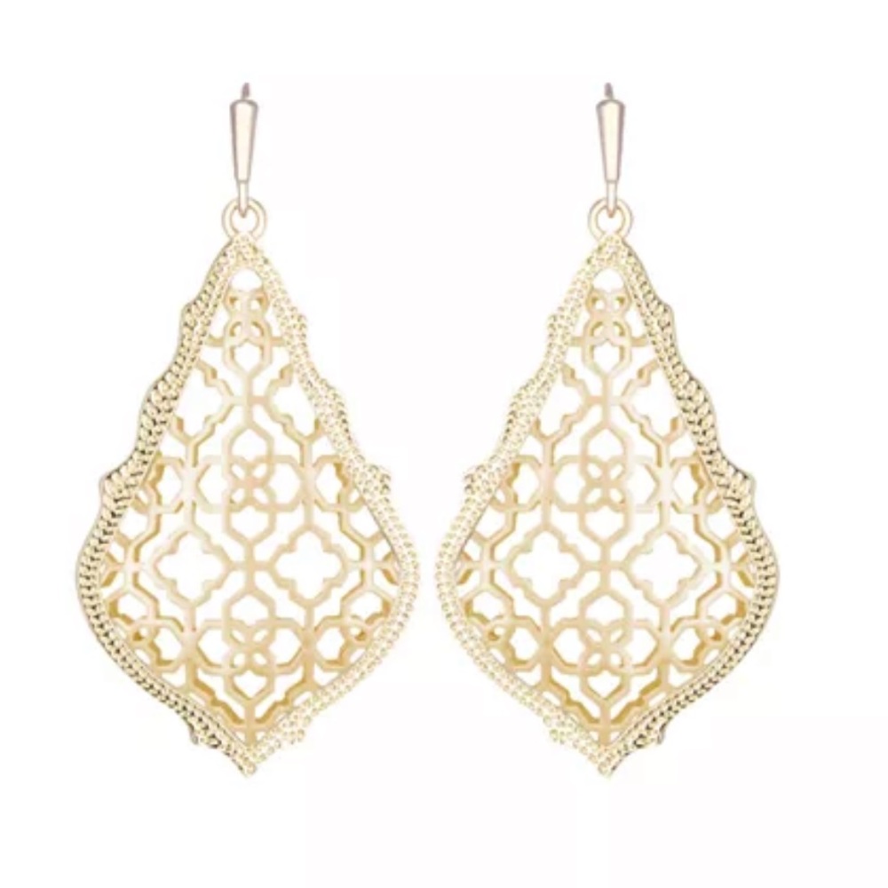 Kendra Scott Gold Filigree Drop Earrings